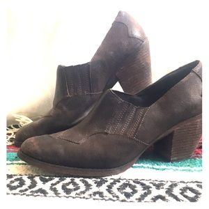 Distressed leather boots